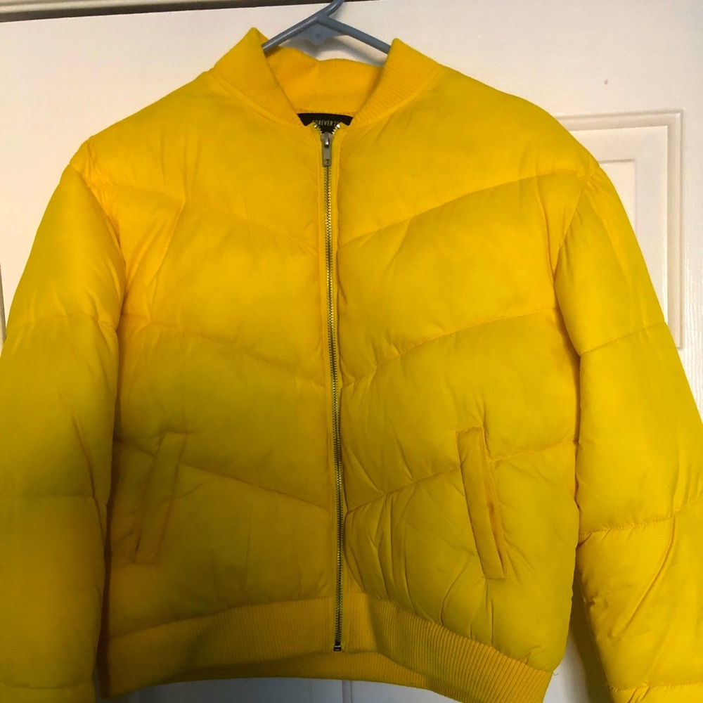 Forever 21 Warm yellow quilted puff-coat